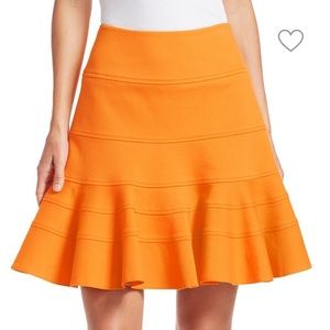 NWT Akris Punto Flippy Skirt in Tangerine